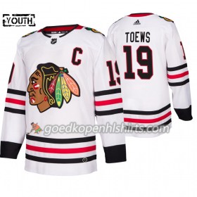 Chicago Blackhawks Jonathan Toews 19 Adidas 2019-2020 Wit Authentic Shirt - Kinderen